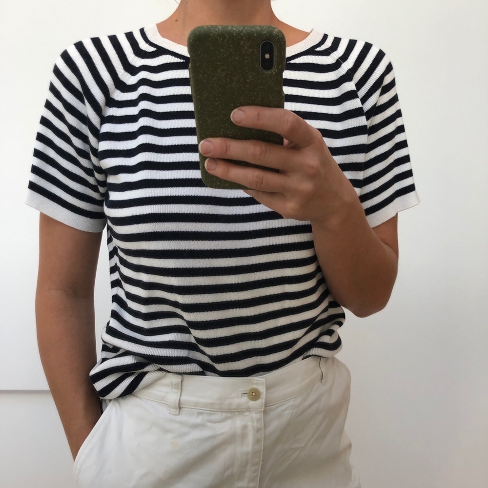 Vintage knit tee stripe top